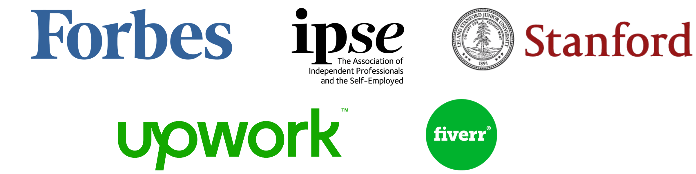 Forbes, IPSE, Upwork, Fiverr, Stanford