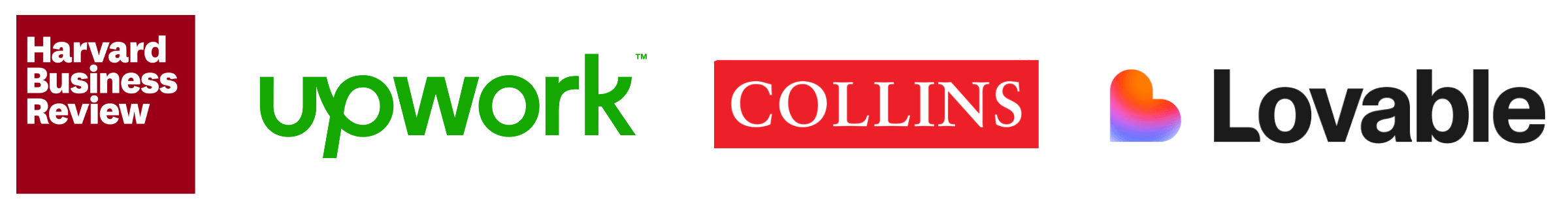 Upwork, Harvard Business Review, Lovable, Collins Dictionary